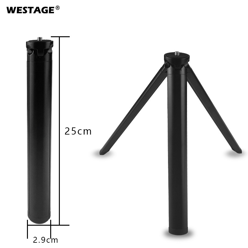 Επιτραπέζιο τρίποδο για κινητά τηλέφωνα και DSLR κάμερες; αλουμινένιο κράμα; φορτίο 2–5 kg; χωρίς γιμπάλ