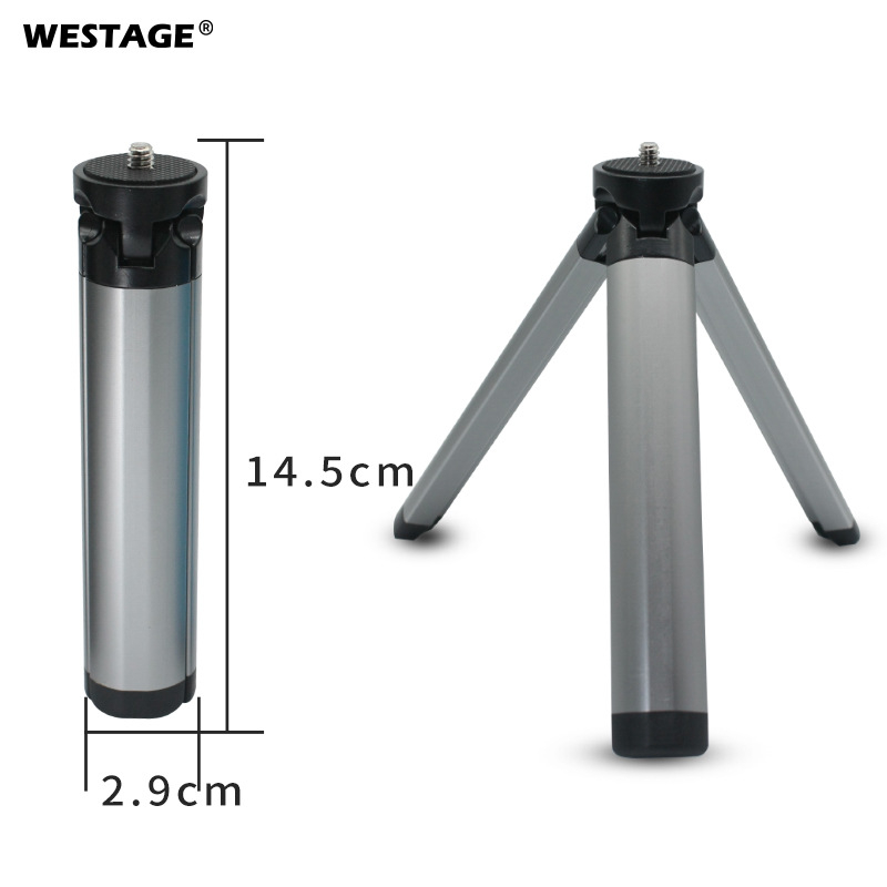 Επιτραπέζιο τρίποδο για κινητά τηλέφωνα και DSLR κάμερες; αλουμινένιο κράμα; φορτίο 2–5 kg; χωρίς γιμπάλ