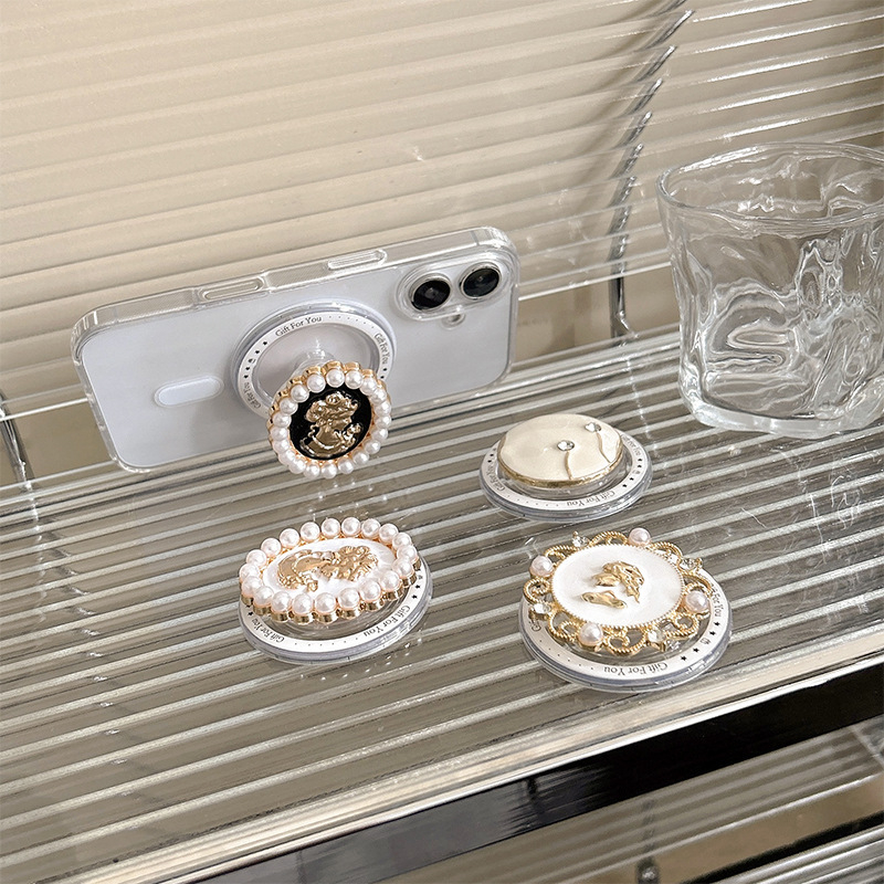 Asztali telefon-tartó ötvözetből, mágneses rögzítés, univerzális kialakítás, hátoldali öntapadós felülettel