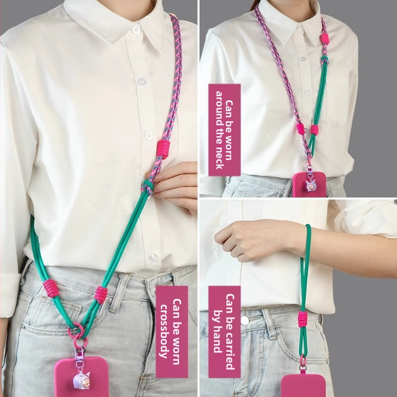 Lanyard na mobilný telefón, odnímateľný, multifunkčný, nylonové lanko, kovová spona, polyesterová páska, proti strate