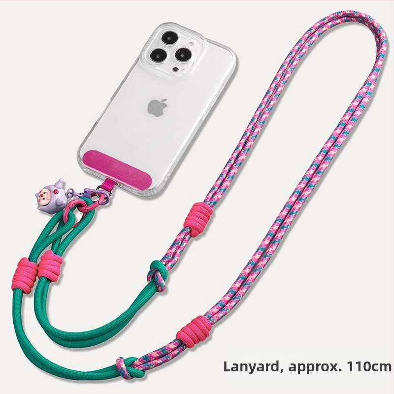 Lanyard na mobilný telefón, odnímateľný, multifunkčný, nylonové lanko, kovová spona, polyesterová páska, proti strate