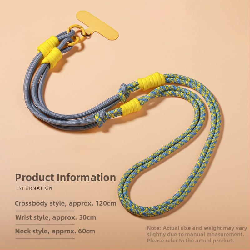 Ланярд за мобилен телефон, отделяем, многофункционален, нейлонова връв с метална катарама, полиестерна лента, анти-изгубване