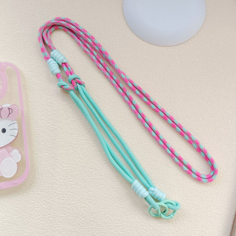 Ланярд за мобилен телефон, отделяем, многофункционален, нейлонова връв с метална катарама, полиестерна лента, анти-изгубване