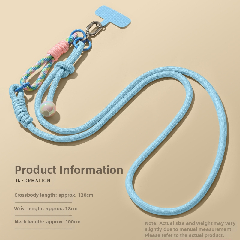 Ланярд за мобилен телефон, отделяем, многофункционален, нейлонова връв с метална катарама, полиестерна лента, анти-изгубване