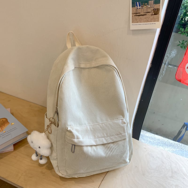 Corduroy školský batoh, objem 20–35 l, pre gymnázium, ľahký na každodenné používanie, s ohnutými ramennými popruhmi