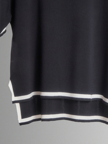 Color-block πλεκτό σετ κοστουμιού με πουλόβερ 3/4 μανίκια και φαρδιά παντελόνια, ύφασμα πολυεστέρα, 90–95% πολυεστέρας, καλοκαίρι 2023