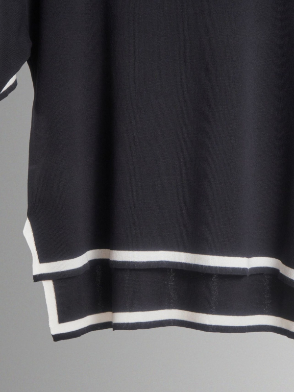 Color-block pletený kostýmový set s 3/4 rukávom a širokými nohavicami, tkanina polyester, 90–95% polyester, leto 2023