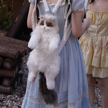 Wc0 Ragdoll katės kuprinė – pūkuotas žaislas-lėlė mergaitei