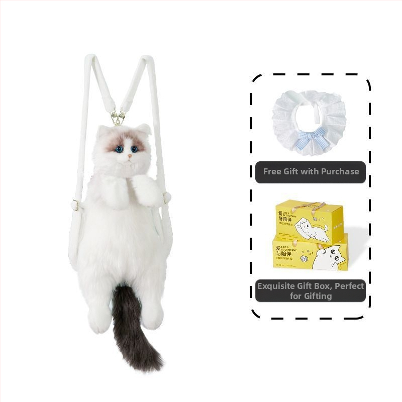 Wc0 Ragdoll katės kuprinė – pūkuotas žaislas-lėlė mergaitei