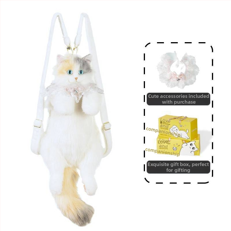 Wc0 Ragdoll katės kuprinė – pūkuotas žaislas-lėlė mergaitei