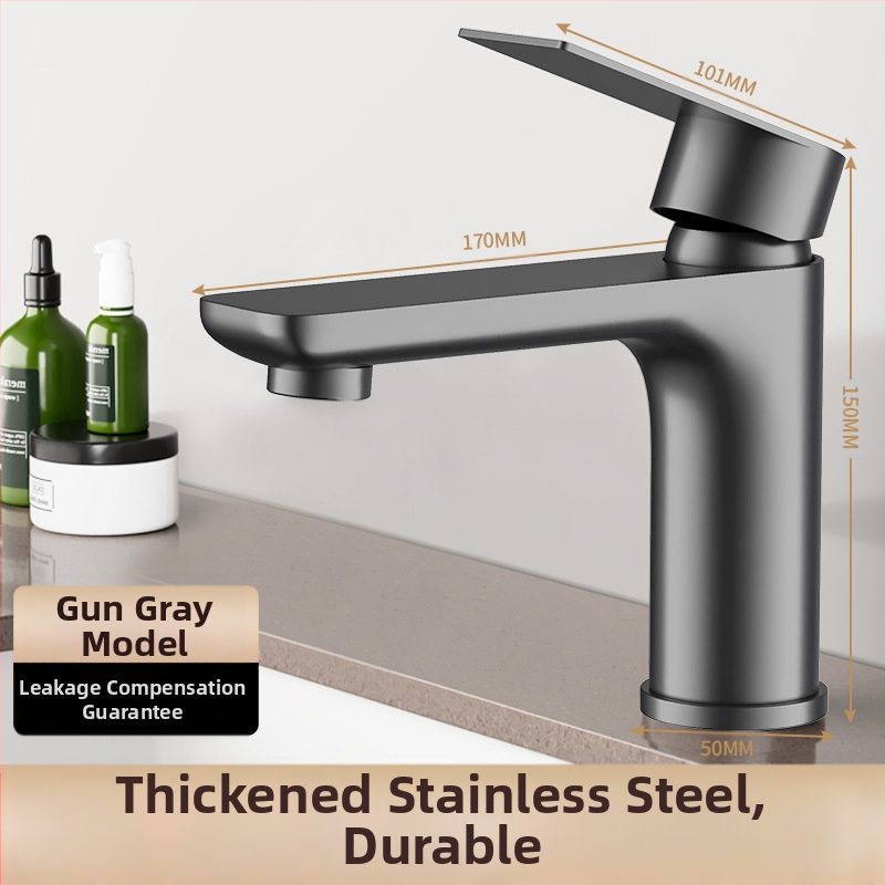 Lucky Cat universalus praustuvo čiaupas – keraminių disko vožtuvas, plastikinis korpusas, karštas/šaltas, 360° sukamas