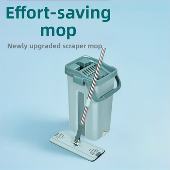 Plošni mop Thai shide – mikrovlakno, nehrđajući čelik, dehidracija 50–60%, Velcro tip držača prašine