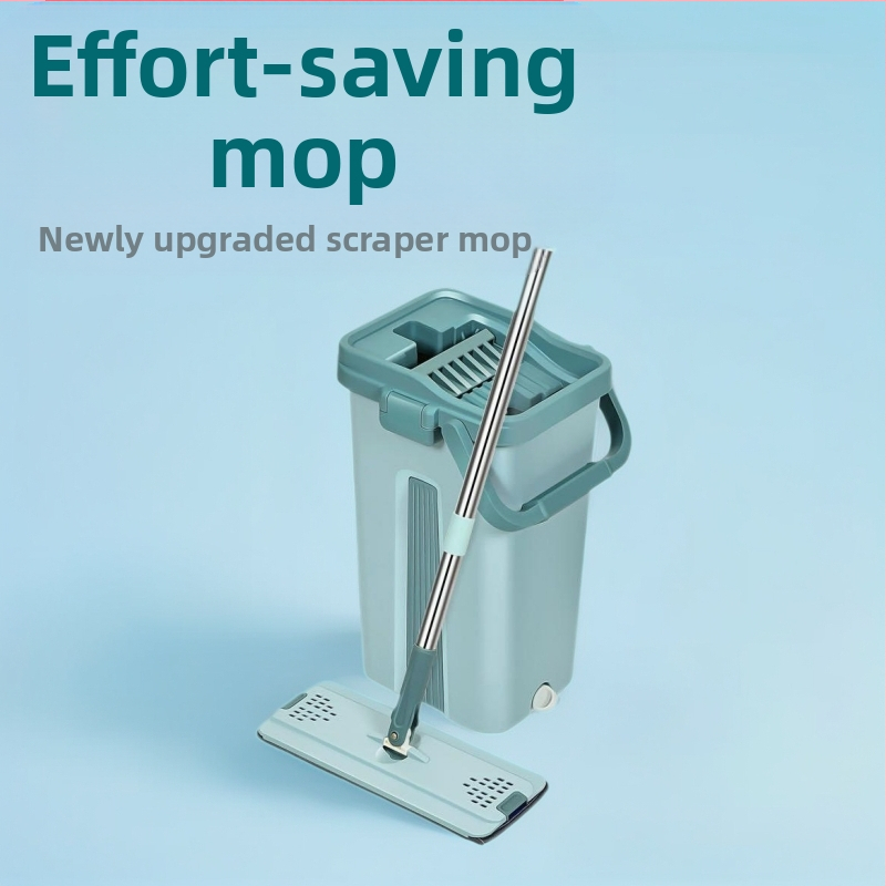 Plošni mop Thai shide – mikrovlakno, nehrđajući čelik, dehidracija 50–60%, Velcro tip držača prašine