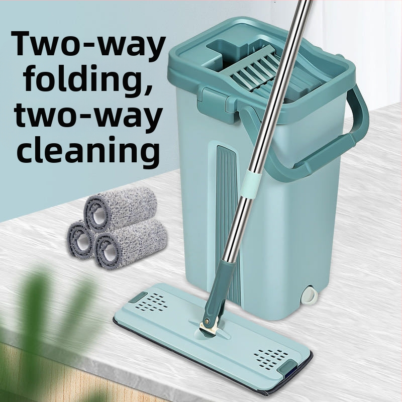 Plošni mop Thai shide – mikrovlakno, nehrđajući čelik, dehidracija 50–60%, Velcro tip držača prašine