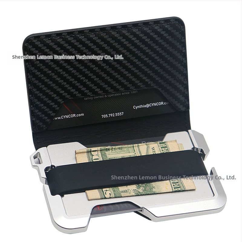 Kortelių laikiklis su RFID apsauga, silikonas, dviejų plokščių dizainas, talpina 10 kortelių