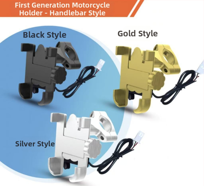 Držiak na telefón pre elektrické vozidlá z hliníkovej zliatiny - proti nárazom, verzia s nabíjaním, navigačný držiak telefónu