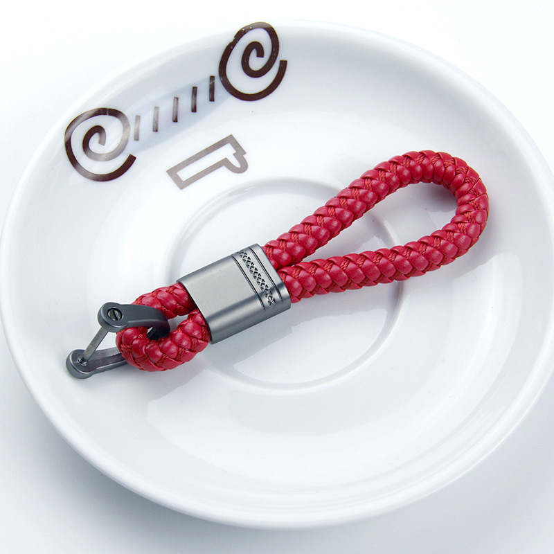 Autókulcstartó fonott zsinórral és pisztoly motívummal, fémből, kompatibilis Mercedes-Benz, BMW, Audi, Volkswagen