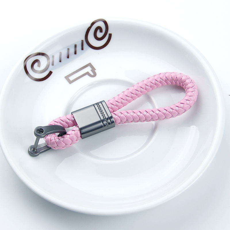 Autókulcstartó fonott zsinórral és pisztoly motívummal, fémből, kompatibilis Mercedes-Benz, BMW, Audi, Volkswagen