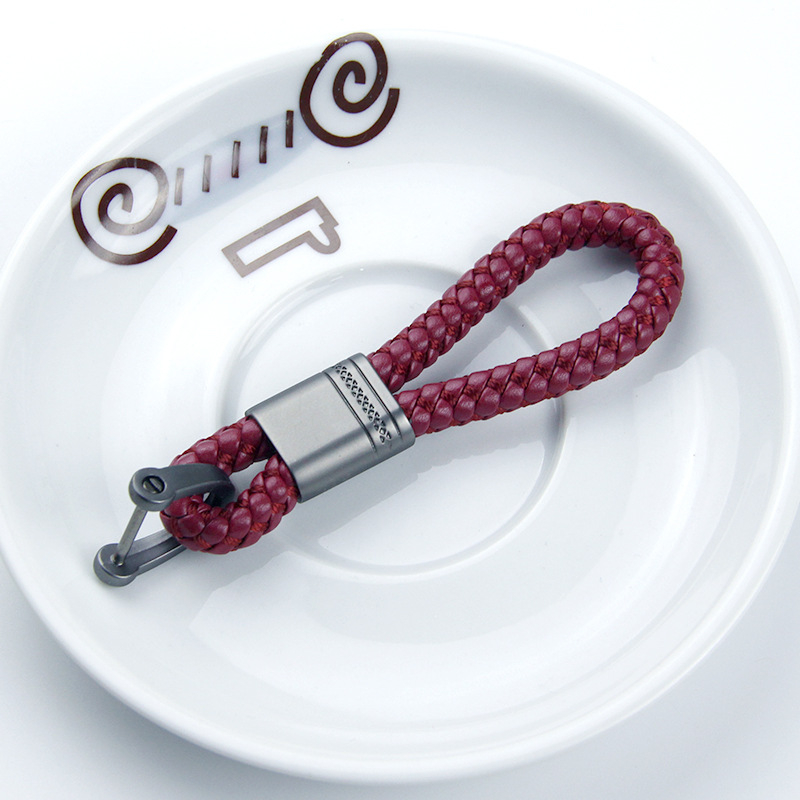 Autókulcstartó fonott zsinórral és pisztoly motívummal, fémből, kompatibilis Mercedes-Benz, BMW, Audi, Volkswagen