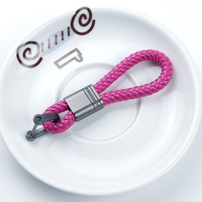 Autókulcstartó fonott zsinórral és pisztoly motívummal, fémből, kompatibilis Mercedes-Benz, BMW, Audi, Volkswagen