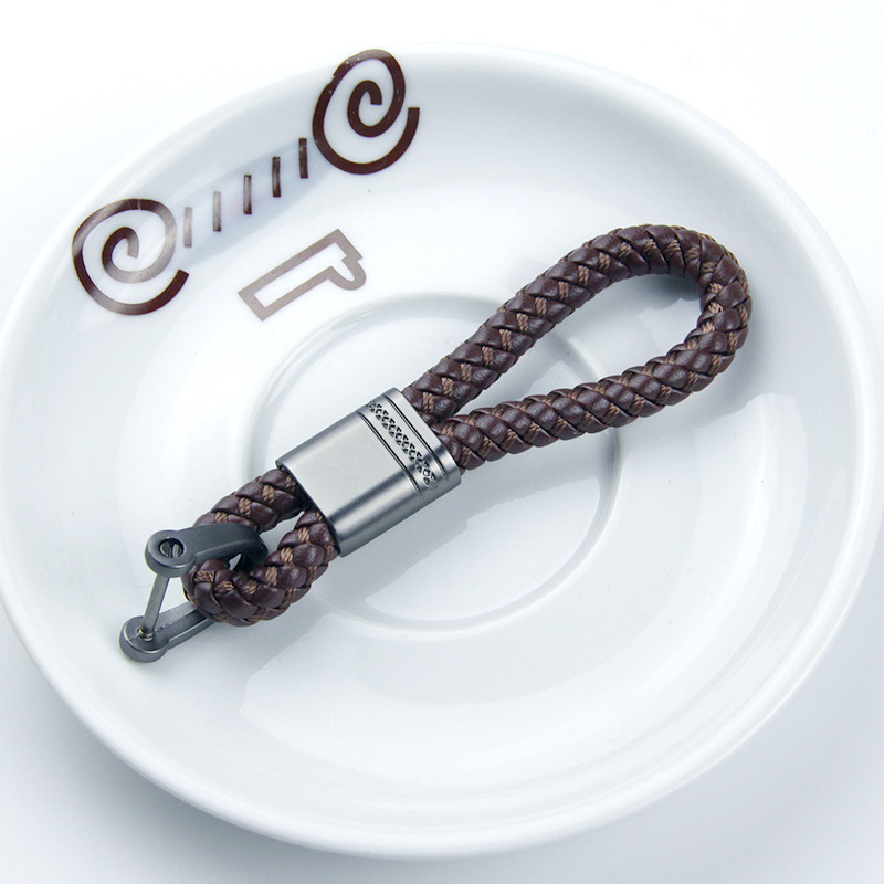 Autókulcstartó fonott zsinórral és pisztoly motívummal, fémből, kompatibilis Mercedes-Benz, BMW, Audi, Volkswagen