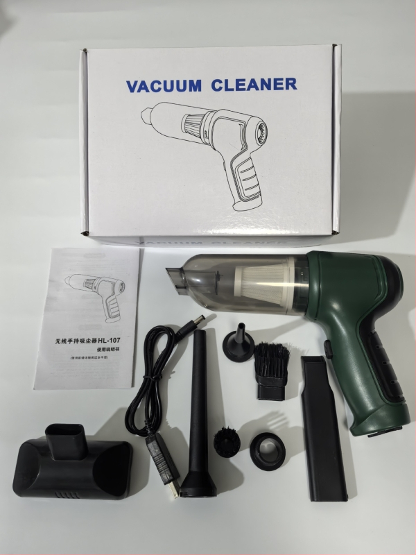 Bevielis dulkių siurblys automobiliui ir namams, be šepetėlių variklio, 5000 Pa siurbimo galia, įmontuota 1600-2000 mAh baterija, USB maitinimas