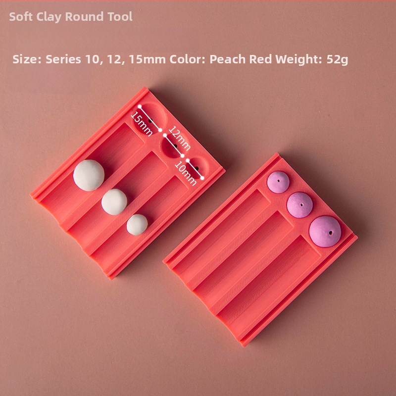 Minkštos molio kamuoliuko formavimo įrankis – pagalbinis įrankis molio formavimui su skylėmis auskarams ir karoliukams (Prekės ženklas: Easy pottery; Kategorija: Kepimo įrankiai; Stilius: Geometrija)