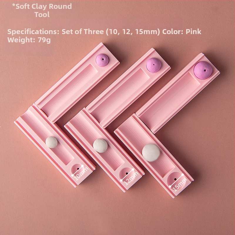 Minkštos molio kamuoliuko formavimo įrankis – pagalbinis įrankis molio formavimui su skylėmis auskarams ir karoliukams (Prekės ženklas: Easy pottery; Kategorija: Kepimo įrankiai; Stilius: Geometrija)