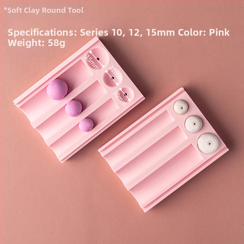 Minkštos molio kamuoliuko formavimo įrankis – pagalbinis įrankis molio formavimui su skylėmis auskarams ir karoliukams (Prekės ženklas: Easy pottery; Kategorija: Kepimo įrankiai; Stilius: Geometrija)