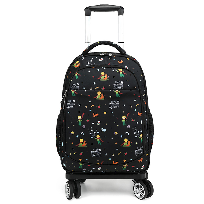 Unisex mokyklinė kuprinė su ratukais — atspari vandeniui, sumažina apkrovą, Oxford audinys, skirta pradinei mokyklai