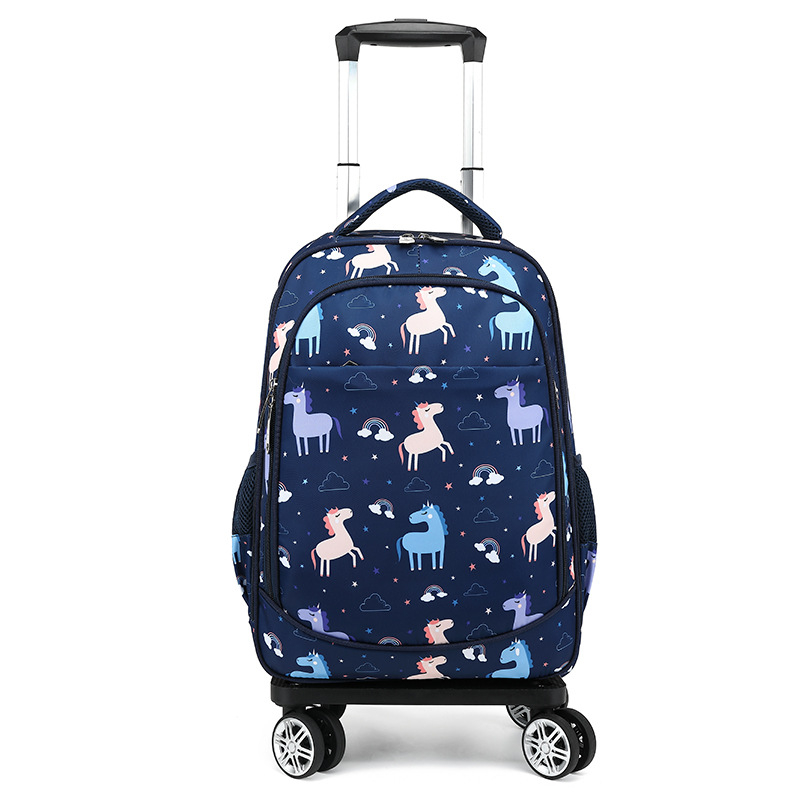 Unisex mokyklinė kuprinė su ratukais — atspari vandeniui, sumažina apkrovą, Oxford audinys, skirta pradinei mokyklai