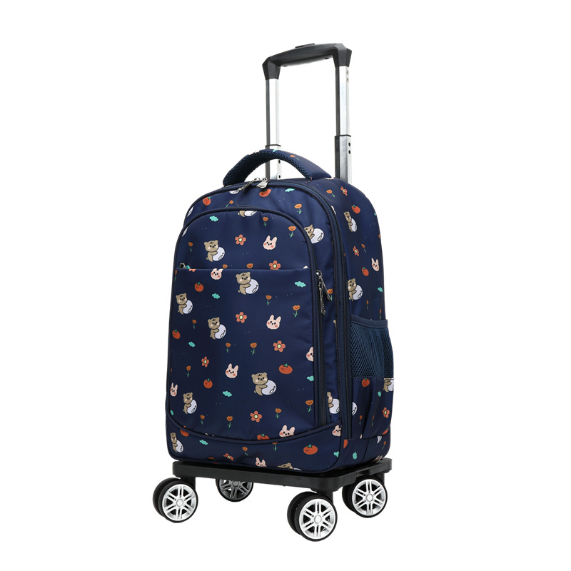 Unisex mokyklinė kuprinė su ratukais — atspari vandeniui, sumažina apkrovą, Oxford audinys, skirta pradinei mokyklai