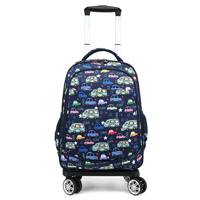 Unisex mokyklinė kuprinė su ratukais — atspari vandeniui, sumažina apkrovą, Oxford audinys, skirta pradinei mokyklai