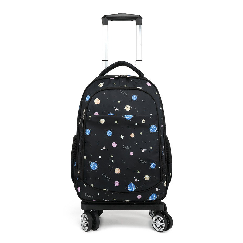 Unisex mokyklinė kuprinė su ratukais — atspari vandeniui, sumažina apkrovą, Oxford audinys, skirta pradinei mokyklai