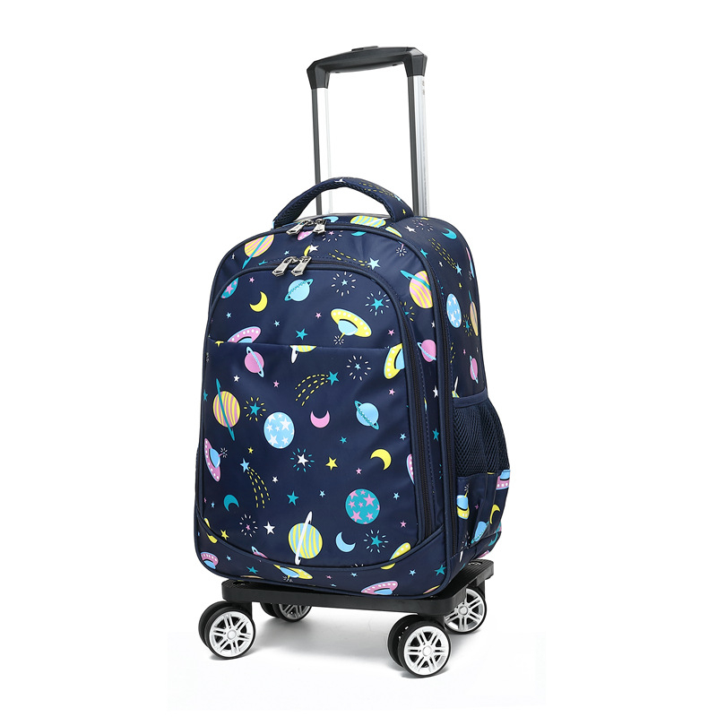 Unisex mokyklinė kuprinė su ratukais — atspari vandeniui, sumažina apkrovą, Oxford audinys, skirta pradinei mokyklai