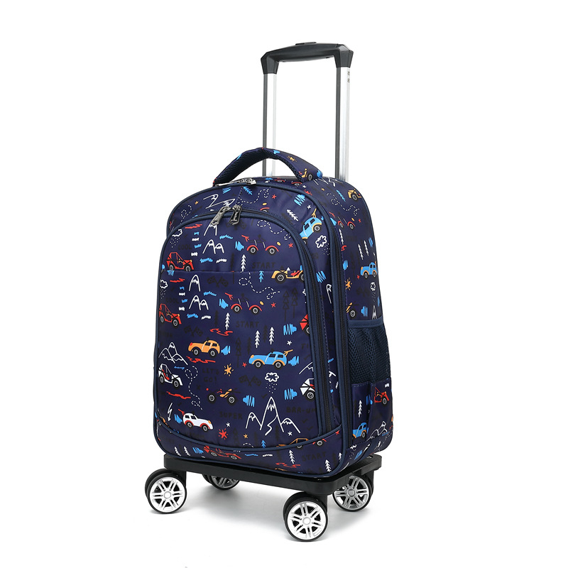 Unisex mokyklinė kuprinė su ratukais — atspari vandeniui, sumažina apkrovą, Oxford audinys, skirta pradinei mokyklai