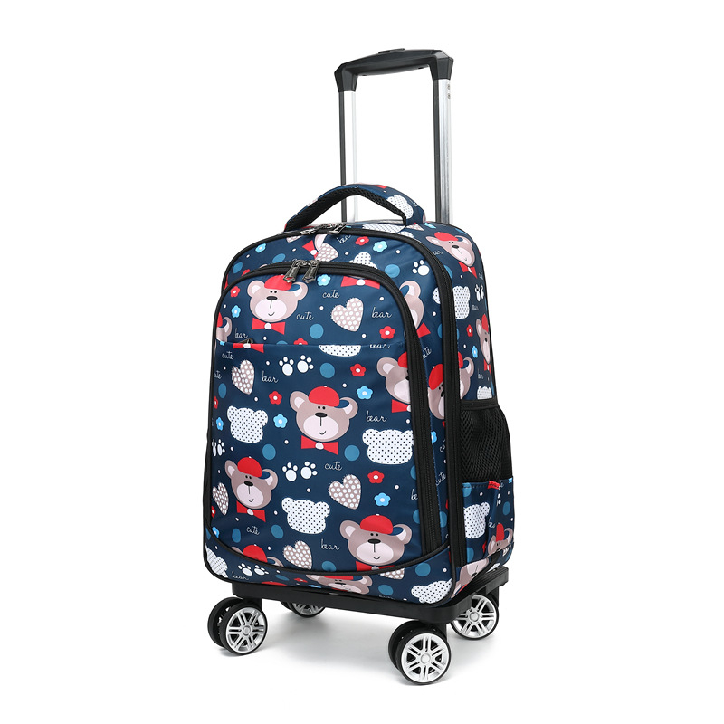 Unisex mokyklinė kuprinė su ratukais — atspari vandeniui, sumažina apkrovą, Oxford audinys, skirta pradinei mokyklai