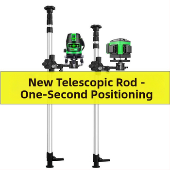 Лазерен нивелир трипод с регулируем повдигащ механизъм, инфрачервен държач, подсилен разтегателен прът и универсален таванен монтаж