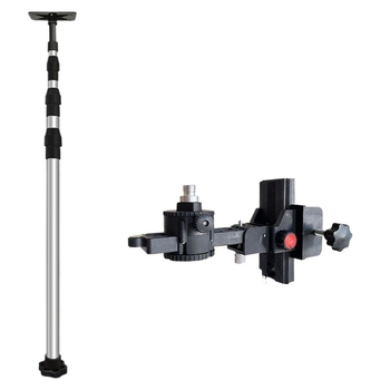 Лазерен нивелир трипод с регулируем повдигащ механизъм, инфрачервен държач, подсилен разтегателен прът и универсален таванен монтаж