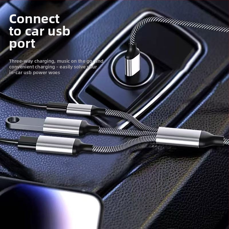 USB-C хъб с 3 порта, OTG чип, USB 2.0, 480 Mbps, медно ядро, дължина 28 см