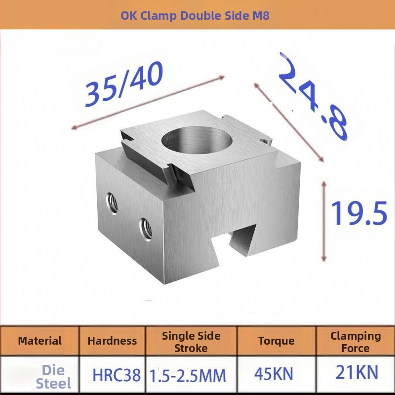 Lydinio stoties fiksatorius – daugiafunkcinis krašto fiksatorius su spaustuvu, magnetinis atsparumas, vienpusis dizainas