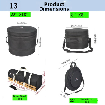 SGTJSGRX Комплект чанти за барабани – полиестерен материал, подплата от полиестер, защита на гръбнака, намалява натоварването, за домашно съхранение