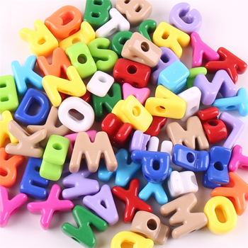 Разхлабени мъниста – Акрилни буквенни мъниста с големи дупки, английска азбука, DIY аксесоари за бижута, обработка: печене на боя, модерен стил, тотемен дизайн