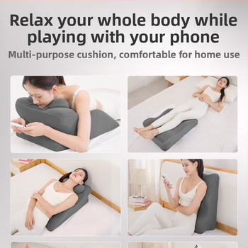 Porinė lovos pagalvė su atminties putų centru, medvilnės užvalkalas, modernus minimalistinis stilius