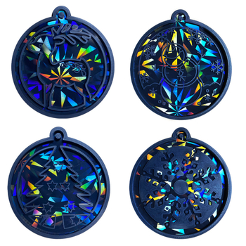 Форма за печене за коледни украси – холографична силиконова форма, нестандартна форма, DIY (2023)