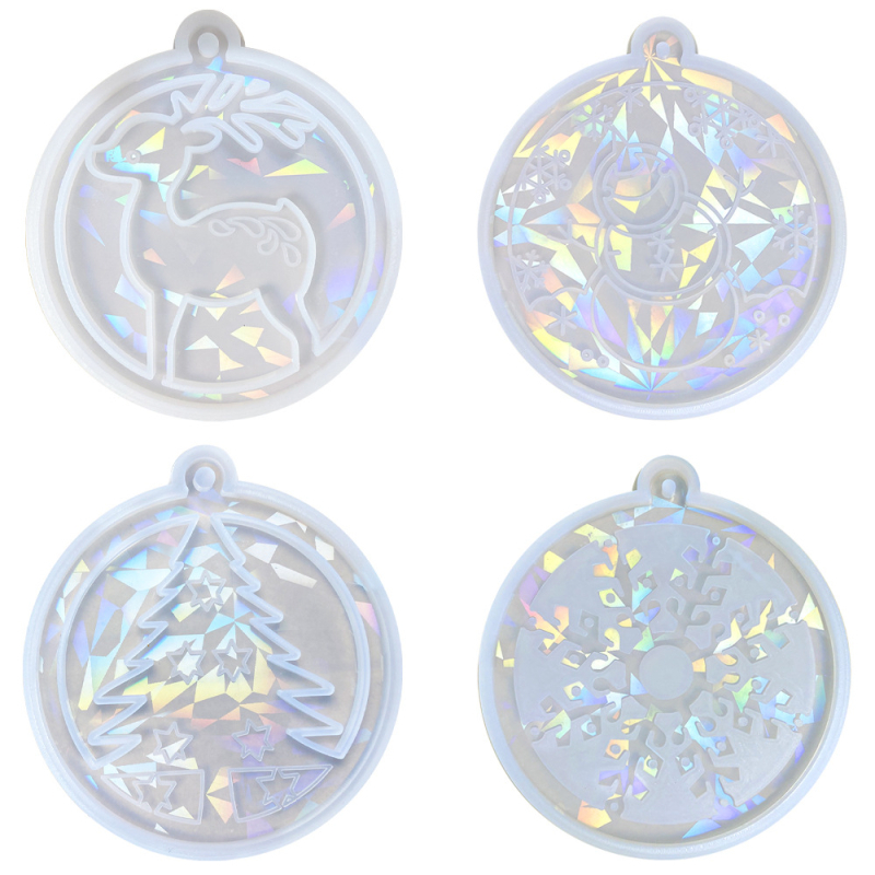 Форма за печене за коледни украси – холографична силиконова форма, нестандартна форма, DIY (2023)