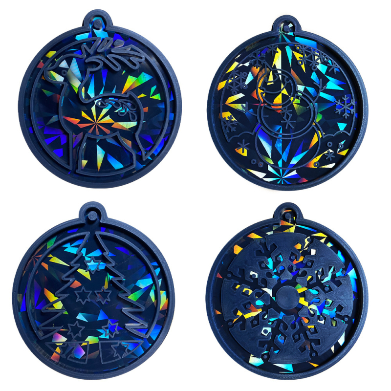 Форма за печене за коледни украси – холографична силиконова форма, нестандартна форма, DIY (2023)