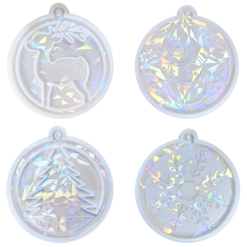 Форма за печене за коледни украси – холографична силиконова форма, нестандартна форма, DIY (2023)