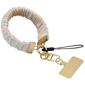 Телефонна каишка за мобилен телефон, метални елементи, полиестерна връв, метален медальон с геометрична форма, антикрадба