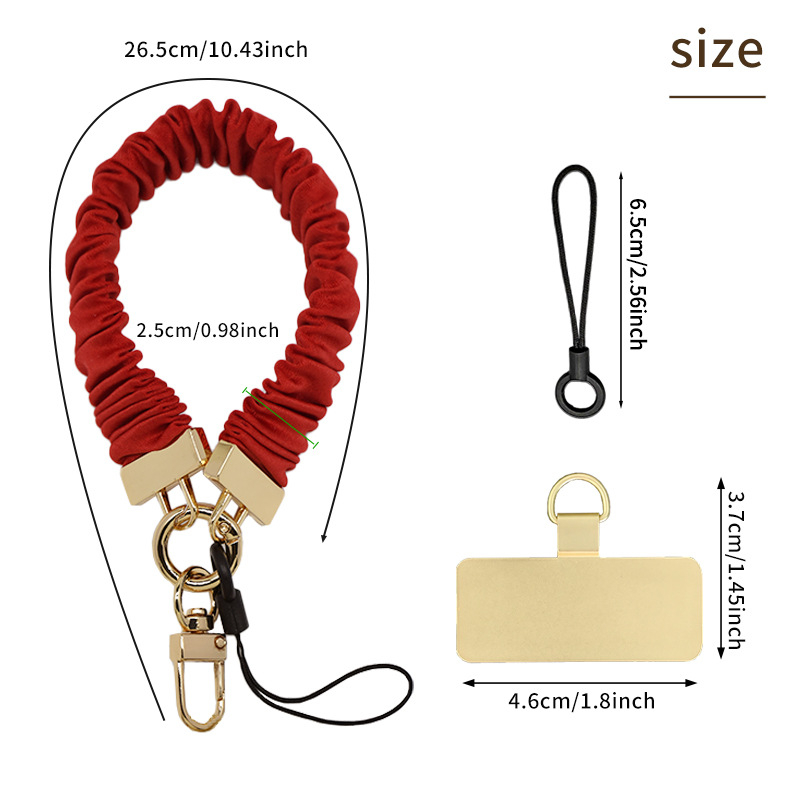 Κορδόνι για κινητό με μεταλλικά εξαρτήματα, πολυεστερικό νήμα, γεωμετρικό μενταγιόν, προστασία κατά κλοπής